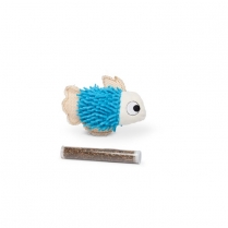 BUDZ Blue Fish Cat Toy With Catnip Pocket - 1 Tube 4.5"