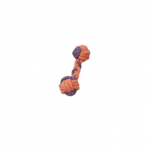 BUDZ Dog Toy Rope Braided Dumbbell Orange and Purple 8''