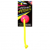 DOOG Fetchable Ball and Rope  Pink