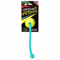 DOOG Fetchable Ball and Rope  Yellow
