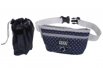 DOOG Treat Pouch Stella, Navy with White Ppots Large