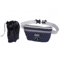 DOOG Treat Pouch Stella, Navy with White Ppots Large
