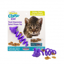 ZOOMA Chew CAT Treat Dispensing Spiral Mouse Toy w/ 1oz