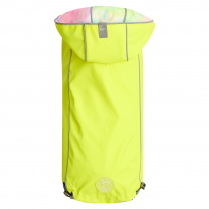 GF PET  Reversible Raincoat - NEON YELLOW WITH TIE DYE - L