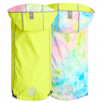 GF PET  Reversible Raincoat - NEON YELLOW WITH TIE DYE - 2X