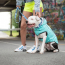 GF PET  Reversible Raincoat - NEON AQUA WITH IRIDESCENT - M