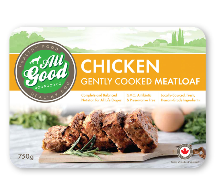 ALL GOOD Dog Food Gently Cooked Chicken Meatloaf 750g Maddies Natural