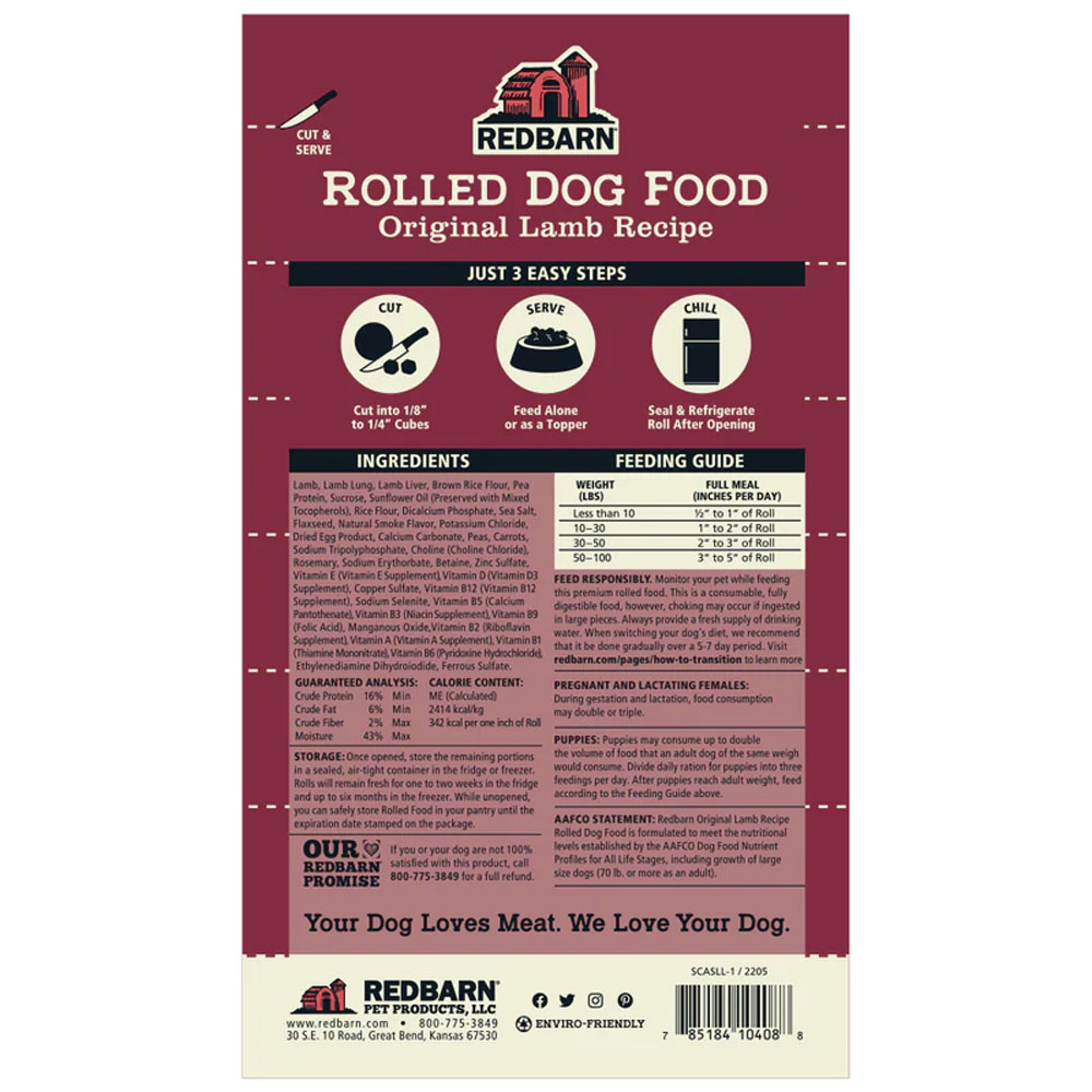 REDBARN Dog Lamb Roll 4lb/1.81kg