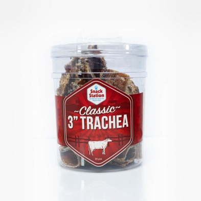 SNACK STATION Classic 3" Beef Trachea 25ct