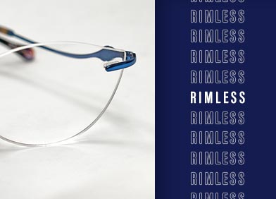 rimless eye glasses and sunglasses