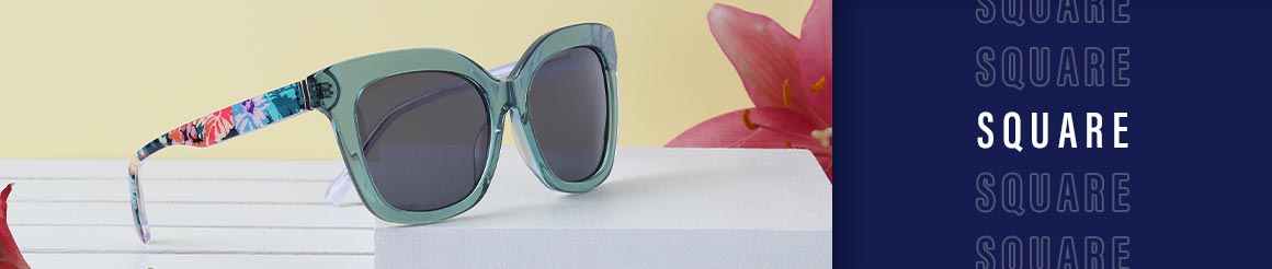 square shaped eye glasses and sunglasses