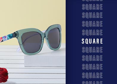 square shaped eye glasses and sunglasses
