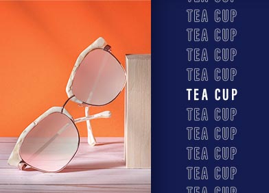 tea cup shaped eye glasses and sunglasses