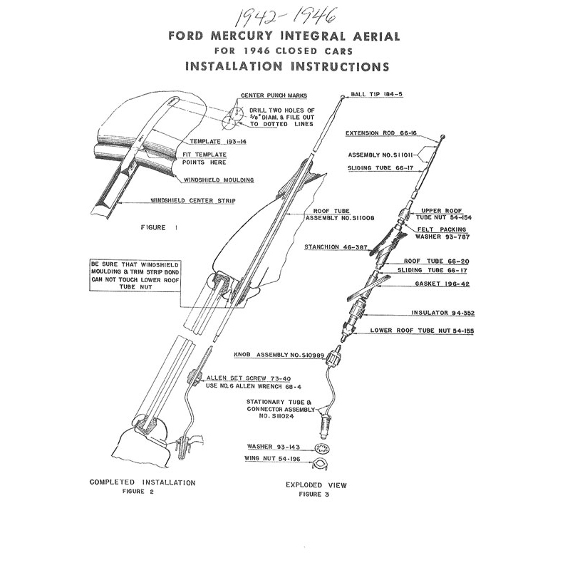 Radio Antenna Assembly - Closed Car for 1942-46 Ford Cars | Dennis ...