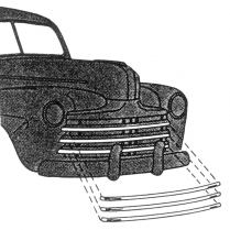 Radiator Grille Bar Molding - 1946 Ford Car  