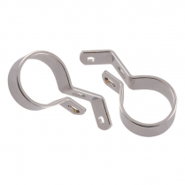 Dual Exhaust Clamp Set - Chrome- Eagles - 1955-65 Cushman Scooter 
