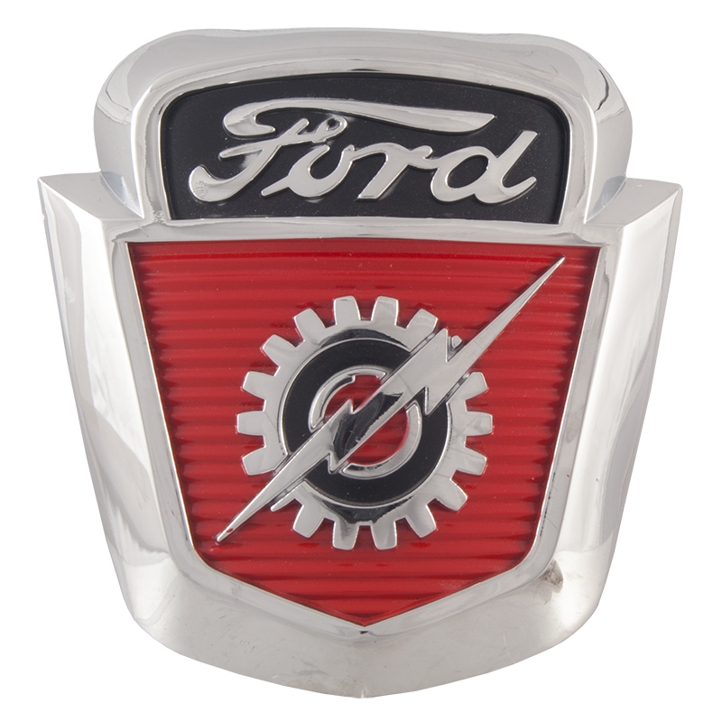 52 53 54 Ford hood emblem 55 56 except Fairlane Ford licensed 