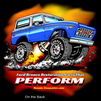 Classic Ford BRONCO - Black with Full Color Graphics T-Shirt