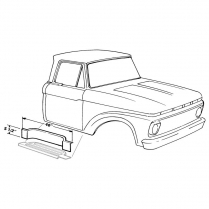 Running Board Step Plate Riser - 1961-64 Ford Truck
