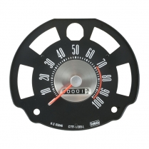 Speedometer Assembly - Round - with Orange Speed Warning Line - 1961-66 Ford Truck, 1966-74 Ford Bronco