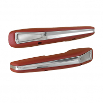Arm Rest -  Pair - Red with Stainless Trim - 1963-64 Ford Car