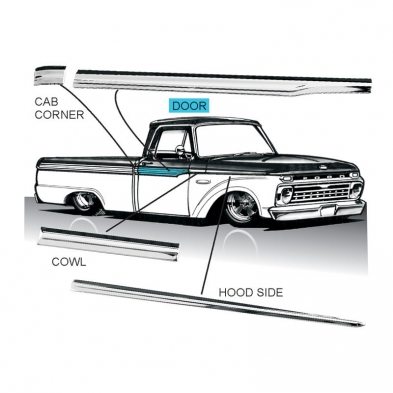 Door Molding w clip - 1965-66 Ford Trucks | Dennis Carpenter