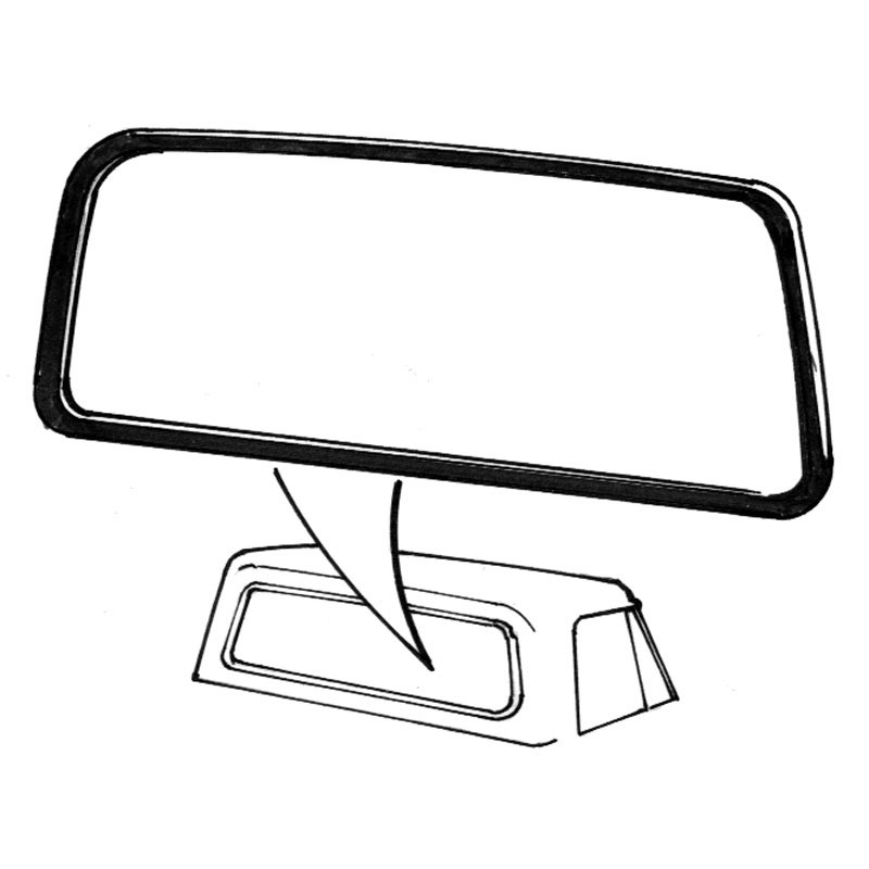 Rear Back Window Rubber Glass Seal 1967-72 Ford F100/350 w/groove for Chrome
