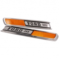 Hood Side Emblems - "FORD 350" - 1968-72 Ford Truck