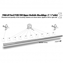 Pickup Upper Long Bed Molding - 1968-69 Ford Truck    