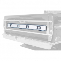 Tailgate Outside Finish Panel - Black on Silver - 1968-70 Ford Truck