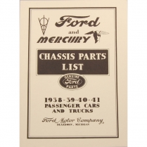 Book - Chassis Parts List - 1938-41 Ford Truck, 1938-41 Ford Car  