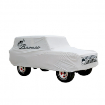 Indoor Bronco Cover with Script - Light Gray - Precision Fit - 1966-77 Ford Bronco