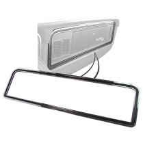 Glove Box Door Dash Trim - Chrome with Black - 1973-79 Ford Truck, 1978-79 Ford Bronco