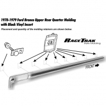 Upper Bed Side Molding - Left - with Racetrack - 1978-79 Ford Bronco