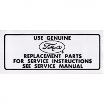 Decal - Air Cleaner Service Instructions - 1967-75 Ford Truck, 1965-68 Ford Car  