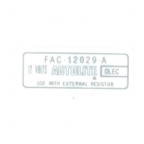 Decal - Ignition Coil - Autolite - 1965-70 Ford Truck, 1963-72 Ford Car  