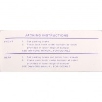 Decal - Jack Instructions - 1963-64 Ford Car  