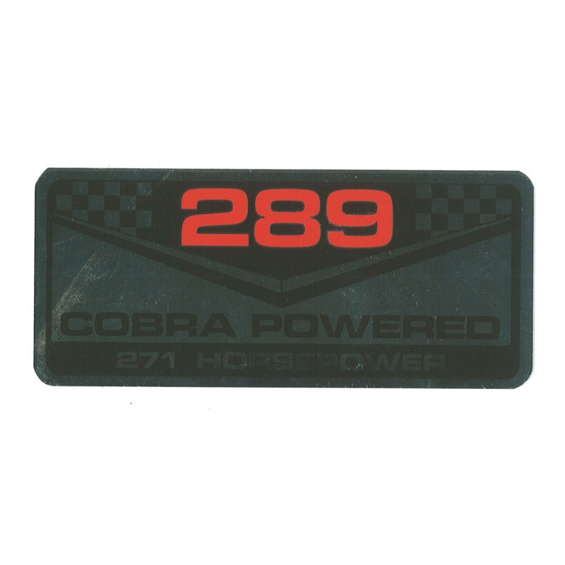 Decal Valve Cover 289 Cobra Powered for 196676 Ford Cars Dennis