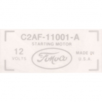 Decal - Starter - 1962-64 Ford Truck, 1962-64 Ford Car  