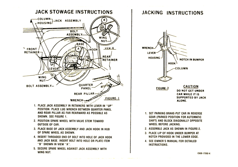 1979 1980 FORD BRONCO ECONOLINE JACK INSTRUCTIONS DECAL 