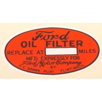 Decal - Oil Filter - 1935-40 Ford Truck, 1935-40 Ford Car  