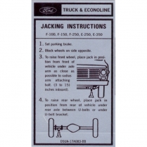 Decal - Jack Instructions - 1975-79 Ford Truck    