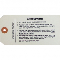 Tag - Jack Instructions - 1949-51 Ford Car