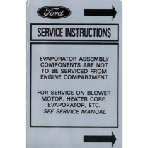 Decal - Heater/Air Service Instructions - 1973-79 Ford Truck, 1973-79 Ford Bronco   