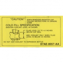 Decal - Coolant Caution - 1977-86 Ford Truck, 1977-86 Ford Bronco   