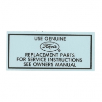 Decal - Air Cleaner Service Instructions - 1957-65 Ford Truck, 1955-64 Ford Car  