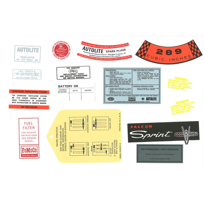 Decal Detailing Kit Falcon for 1965 Ford Cars Dennis Carpenter Ford Restorations