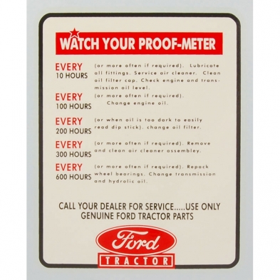 Decal- Proof Meter - 1950-52 Ford Tractor