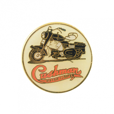Lapel Pin - Black Silver Eagle - 1936-65 Cushman Scooter front view