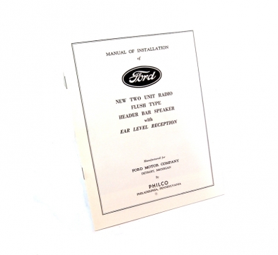 Radio Installation Manual for 1936 Ford Cars | Dennis Carpenter Ford ...